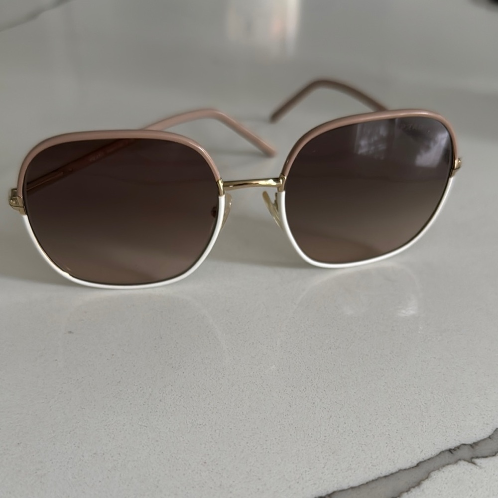 Prada Brown and Gold Sunglasses with Aviator Style